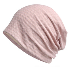 Slouchy Chemo Sleep Beanie Hat Elastic Cap with Geometric Pattern