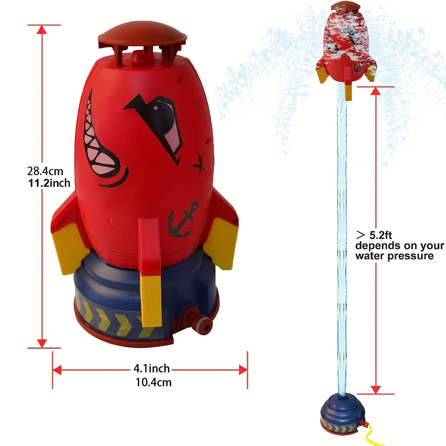 Rocket Suspended Water Sprinkler - Adjustable Height & Pressure