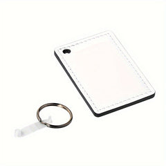 10pcs Double Sided Sublimation PU Key Chains Heat Transfer Blank Rectangle Keych
