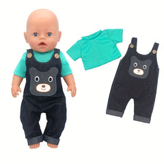 Green Doll Outfit Set for 43 Reborn Vinyl Dolls Hoodie & Pants