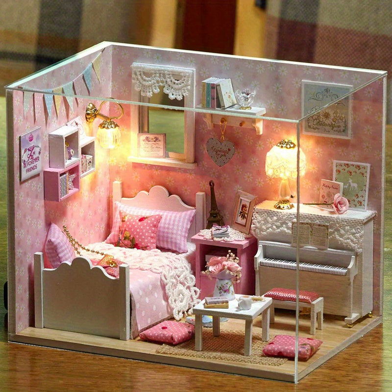 24 Scale Mini Dollhouse Kit with Room Accessories and Furniture
