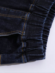 Boys Cuffed Jeans Casual Letter Graphic Slim Fit Pants