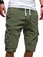 Men's Casual Cargo Shorts With Waist Drawstring