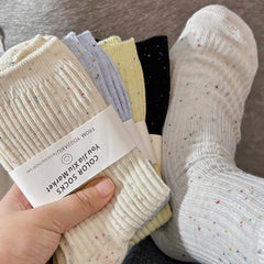 6 Pairs Colorful Polka Dot Socks Comfy & Breathable Mid Tube Socks Women's