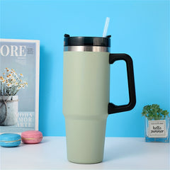 980ml Stainless Steel Water Cup Insulated Straw Bottle