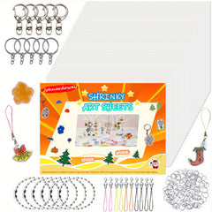 160pc Heat Shrink Film Sheets & Accessories for DIY Keychains