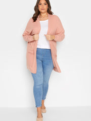 Long Sleeve Open Front Cardigan With Pockets