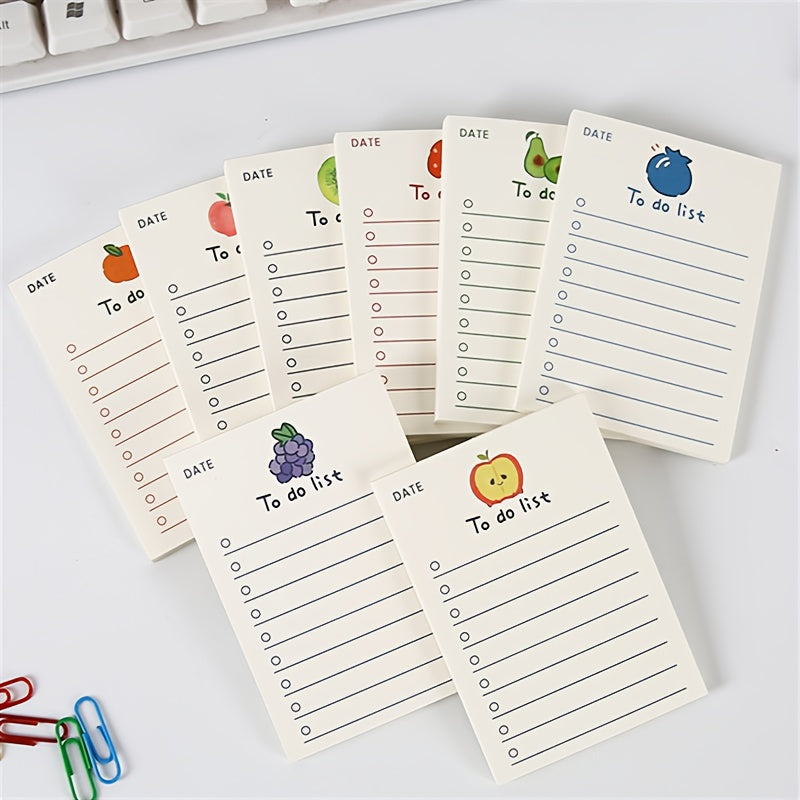 50pcs Fruit Memo Pad Girl Heart Notebook Cartoon Memo Pad