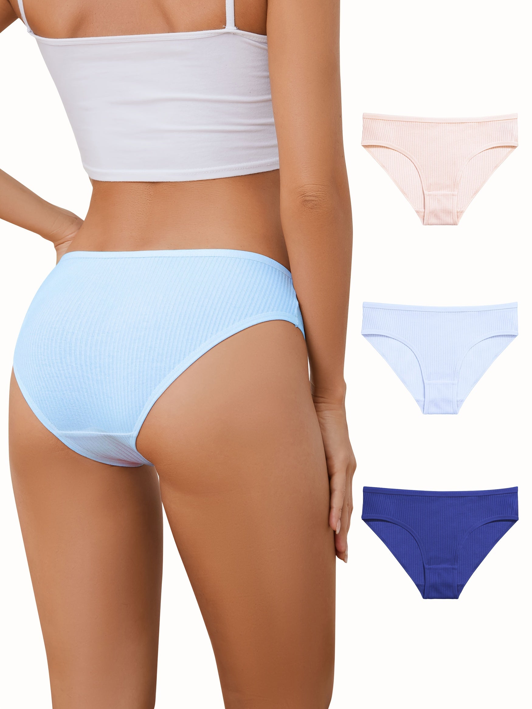 Women's 3pcs Comfy & Breathable Stretchy Briefs