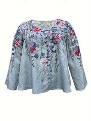 Women's Plus Floral Print Top & Wide Leg Pants Set