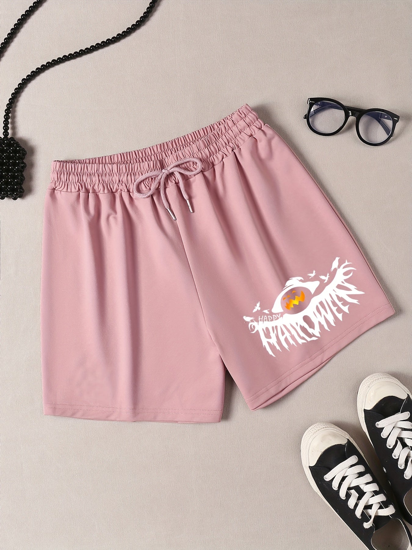 Halloween Sporty Loungewear Shorts Women's Plus