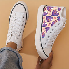 Little Monster Print Flat Heighten Chunky Canvas Sneakers