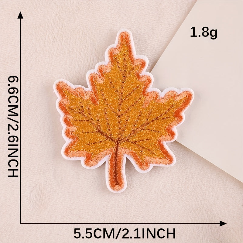 3pcs Embroidered Maple Leaf Patch DIY Iron On Sticker