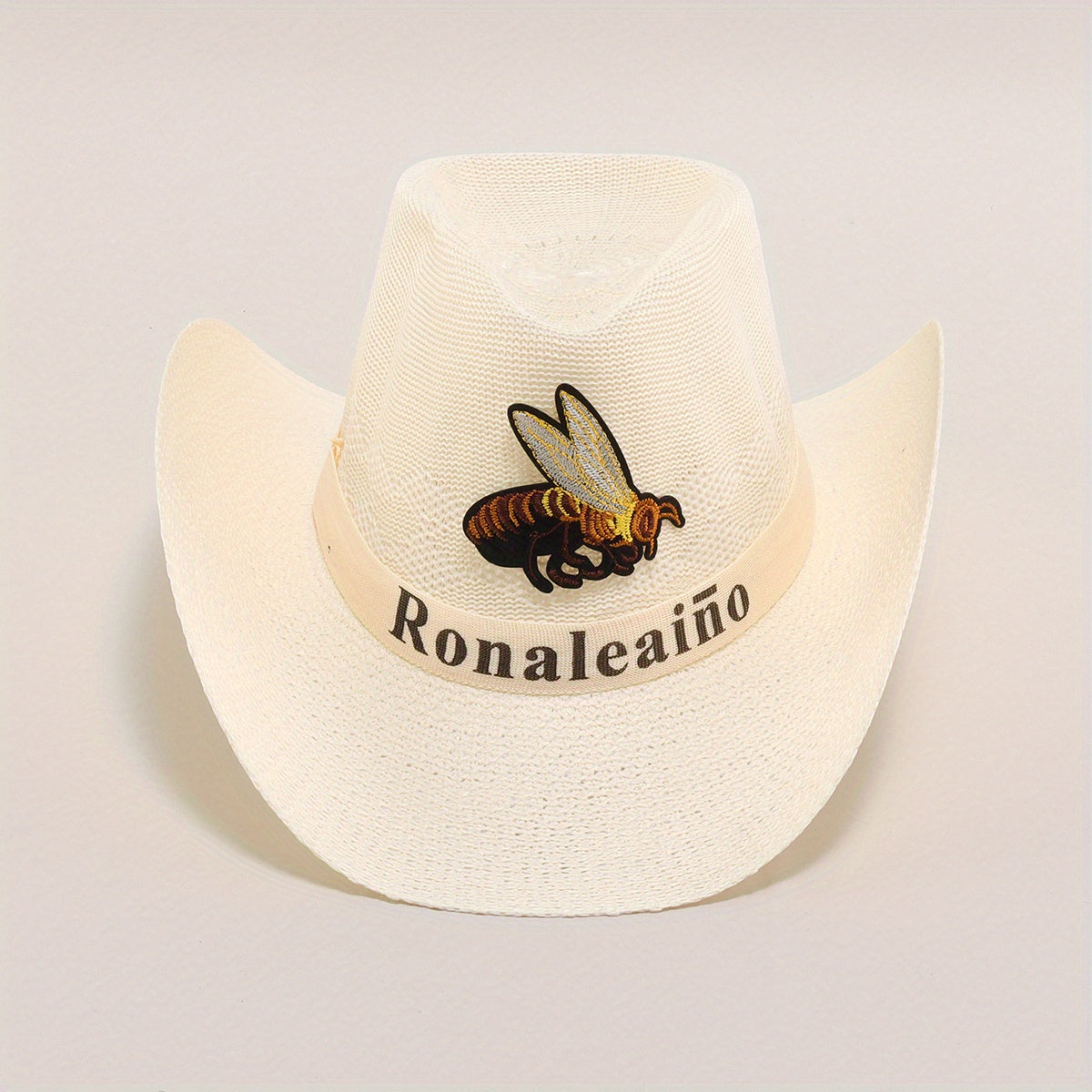 Bee Embroidery Big Brim Sun Hat for Outdoor Traveling Fishing