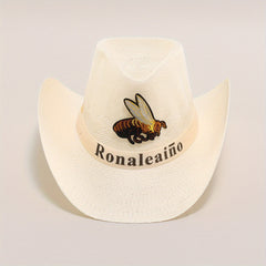Bee Embroidery Big Brim Sun Hat for Outdoor Traveling Fishing
