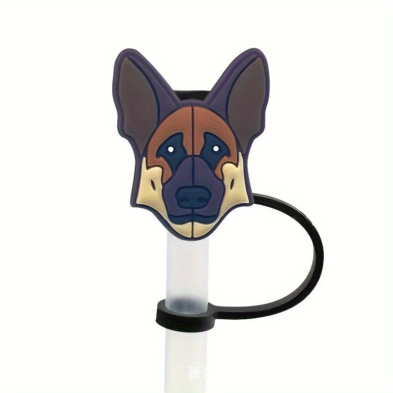 5pcs Cartoon Animals Silicone Straw Cover Reusable Drinking Straw Plugs