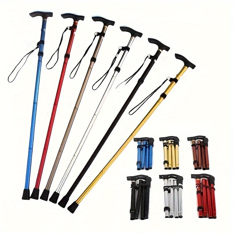 Telescopic Trekking Pole Folding Cane Crutch for Outdoor Camping Hiking