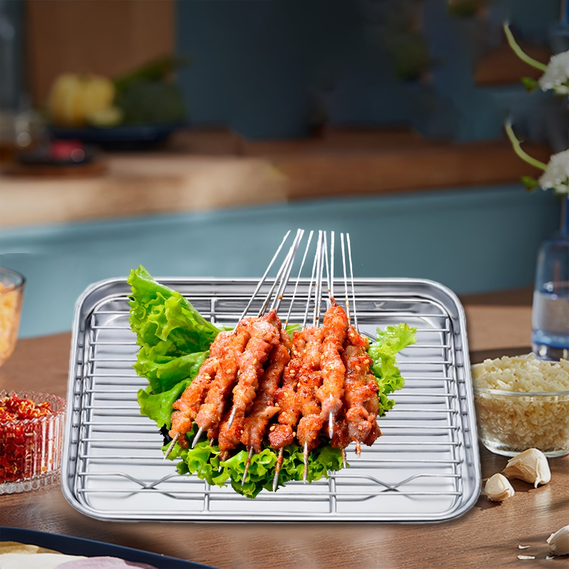 Stainless Steel Baking Rack Set 201 Mesh - Large & Small - 2 Racks