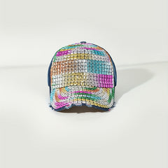 Y2K Rainbow Rhinestone Baseball Cap Denim Sports Hat