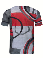 Men's Geometric Pattern Tee for Summer Outdoors