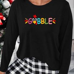 Thanksgiving Letter Print Lounge Top