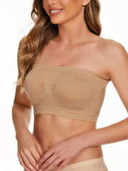 Wireless Bandeau Bra Strapless Tube Bra for Yoga Workout Women