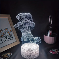 Spaceman 3D Night Light Astronaut Rocket LED Lamp, 16 Colors, Remote Control