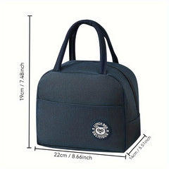 Oxford Cloth Insulated Lunch Bag Aluminum Foil Liner Hand Wash Bento Meal Tote