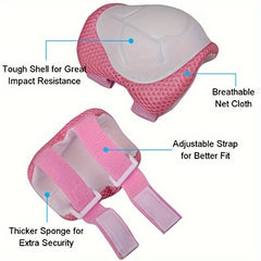 Kids Protective Gear Set 6pcs for Age 3-7 Cycling Skateboarding Roller Skating