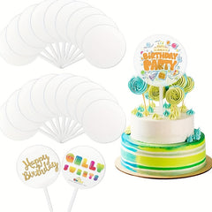 20Pcs DIY Acrylic Cake Toppers Blanks for Weddings Birthday Party