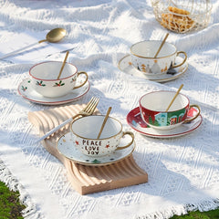 Christmas Ceramic Water Kettle Cup Set - Gift for Men Women