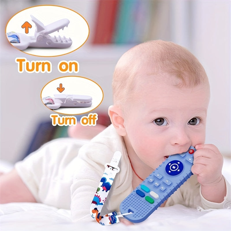 2pcs Soft Silicone Teething Toys For Babies, Remote Control Shape Teething Toys