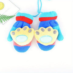 Full Finger Thick Mittens Winter Knitted Gloves For Children Toddler 2 6 Years