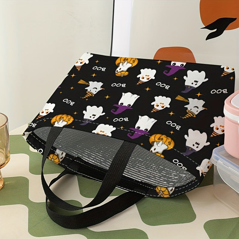 Halloween Ghost Printed Lunch Bag Waterproof Insulated Bag