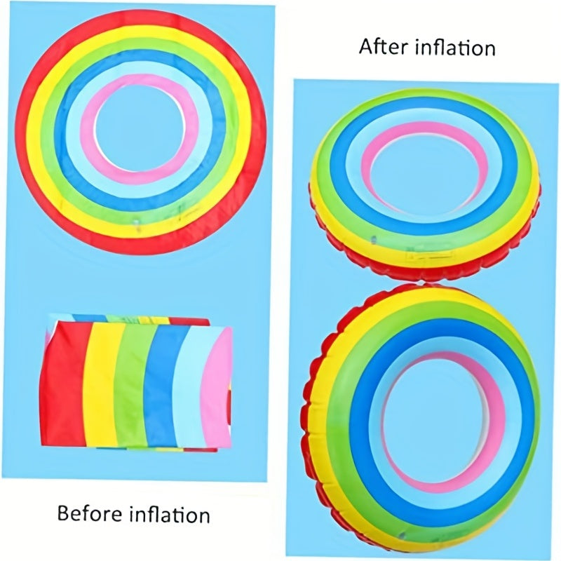 Rainbow Watermelon Inflatable Pool Party Float for Adults & Kids
