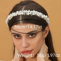 Bridal Crystal Pearl Headband Tiara Wedding Hair Accessories