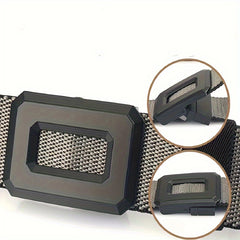 Hollow Rotating Alloy Buckle Double Sided Casual Strap