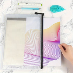 Plastic Mesh Zipper Bags for School Office Supplies - Set of 6 or 12