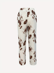 Floral Print Casual Pants with Pocket