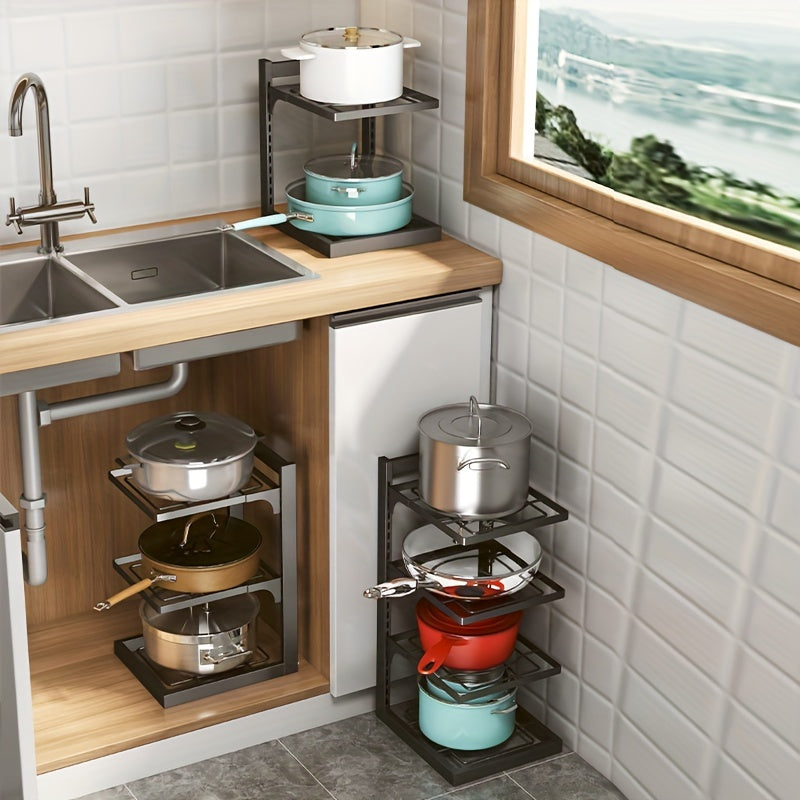 Adjustable Pot Lid Rack Cookware Holders Organizer