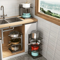 Adjustable Pot Lid Rack Cookware Holders Organizer