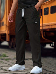 Men's Straight Leg Drawstring Work Pants Classic Waist Joggers