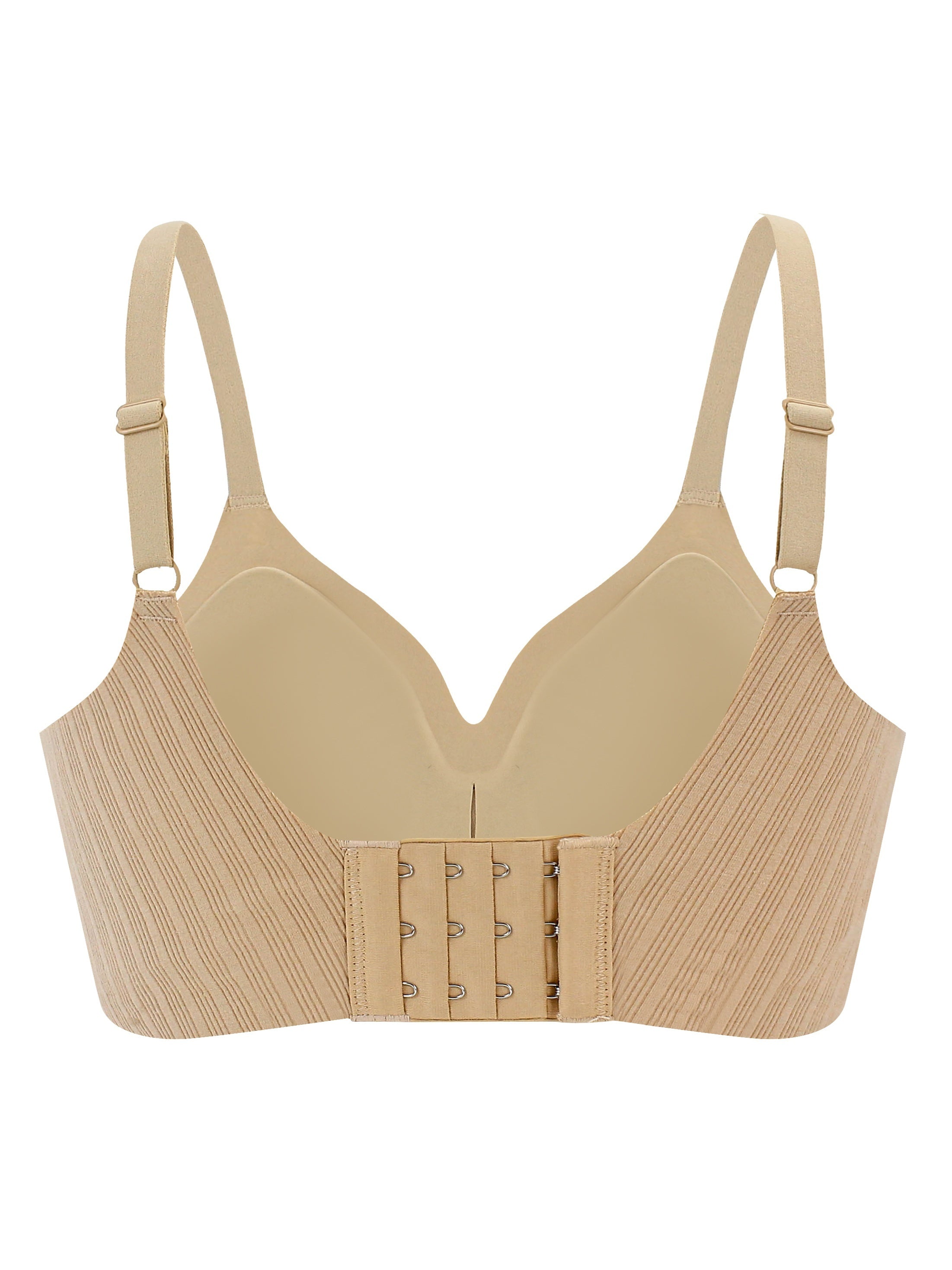 Women's Push Up Bra Striped Side Comfortable Solid Soft Bra Lingerie