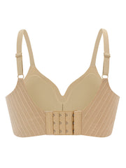Women's Push Up Bra Striped Side Comfortable Solid Soft Bra Lingerie