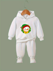 Christmas Snowman Print 2pcs Kids Hoodie Jogger Set