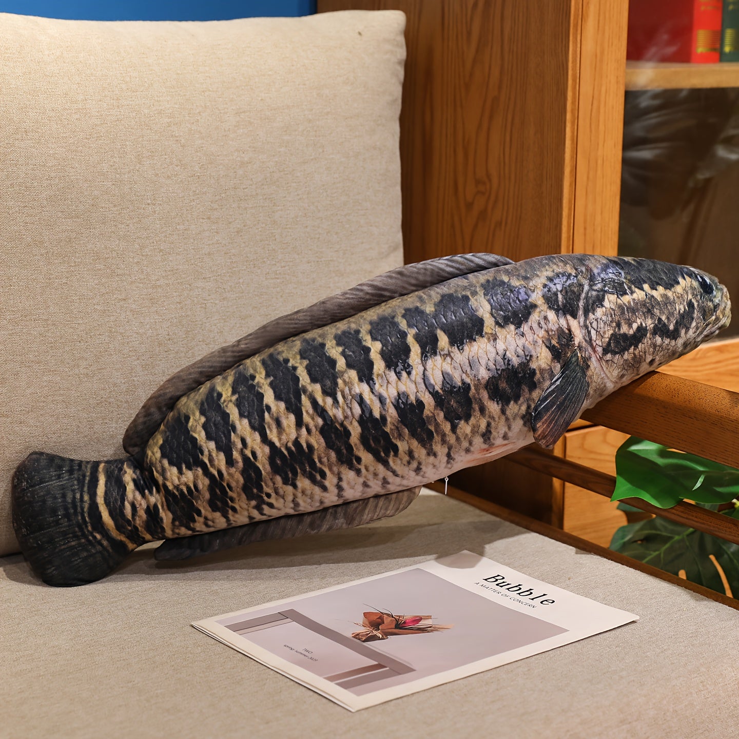 Realistic Soft Plush Fish Toy Stuffed Animal with Expressive Eyes & Fins