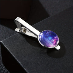 Cloud Star Glass Metal Tie Clips for Men