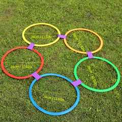 Hopscotch Ring Set 10 Hoops 10 Connectors Agility Circles for Trainers