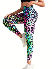 Leopard Print Yoga Leggings High Waist Workout Tight Pants