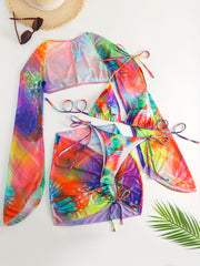 Bell Sleeve Swimsuit Women's Wrap Bathing Suit